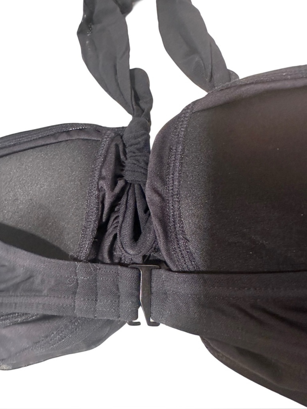 Carmen Marc Valvo Season Cruise Black Bandeau Halter Tie Bikini Top NWT - Picture 10 of 16